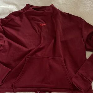 Nike Burgundy Sweatshirt with pink Swoosh crop